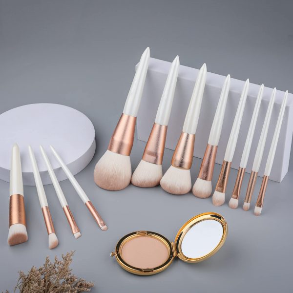 12PCS White Makeup Brush Set