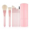 8PCS Pink Travel Makeup Brush Kit