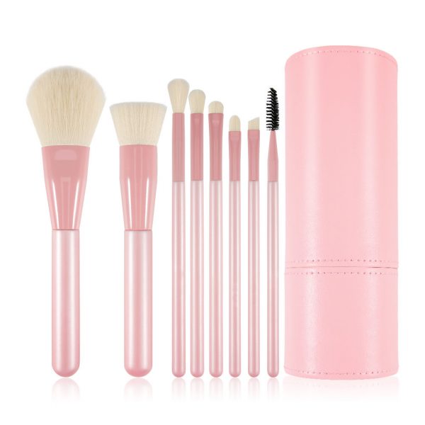 8PCS Pink Travel Makeup Brush Kit