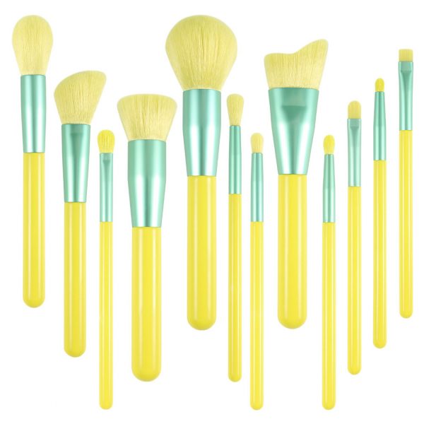 12pcsyellow 12PCS Lemon Makeup Brush Set