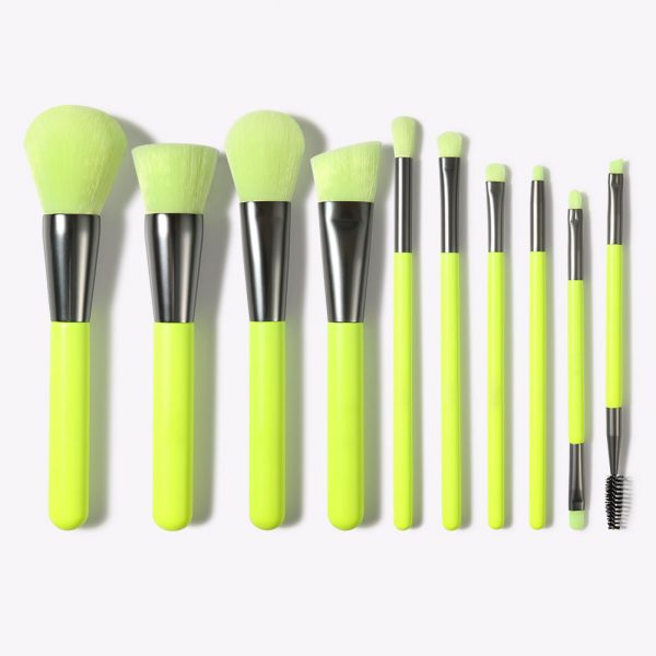 10pcsyellow 10PCS Yellow Makeup Brush Set