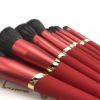 2257 (1) 8PCS Red Soft-touch Makeup Brush Set