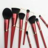 2257 (2) 8PCS Red Soft-touch Makeup Brush Set