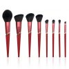 2257 (3) 8PCS Red Soft-touch Makeup Brush Set