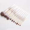 2265 (5) 10PCS White Gold Gradient Makeup Brush Set