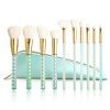 10PCS Green Holographic Makeup Brush Set