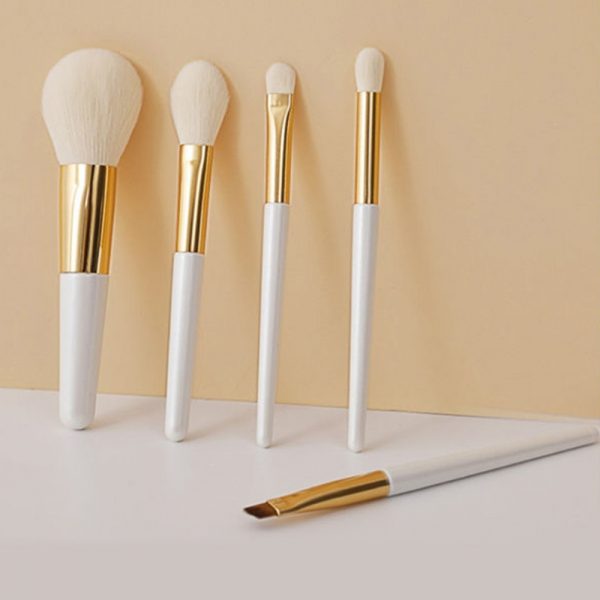 2279 (1) 5PCS Pearl White Makeup Brush Set