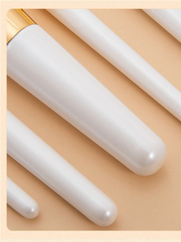 2279 (2) 5PCS Pearl White Makeup Brush Set