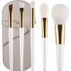 2279 (4) 5PCS Pearl White Makeup Brush Set