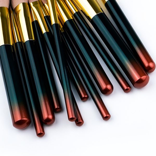 2281 (2) 12PCS Black Red Makeup Brush Set
