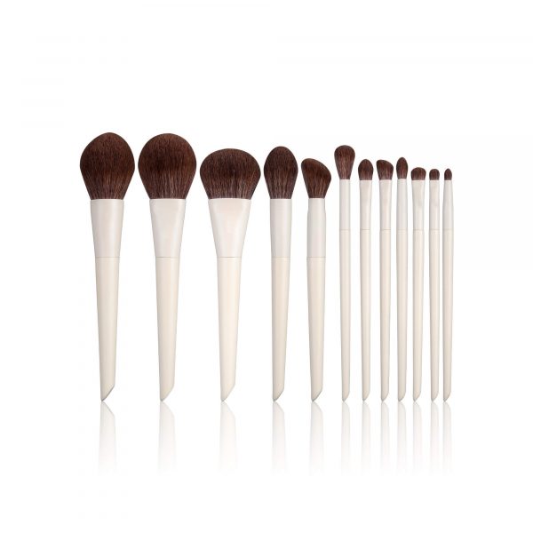 12pcs milk gray 12PCS Vegan Milk Gray Makeup Brush Set