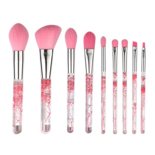 resin flower 9PCS Resin Flower Makeup Brush Set