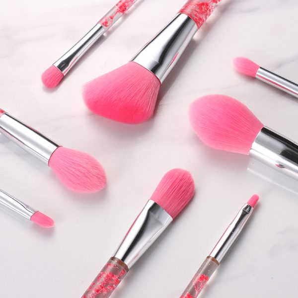 F9.3 9PCS Resin Flower Makeup Brush Set