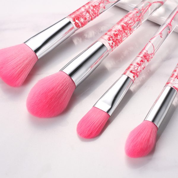 F9.4 9PCS Resin Flower Makeup Brush Set