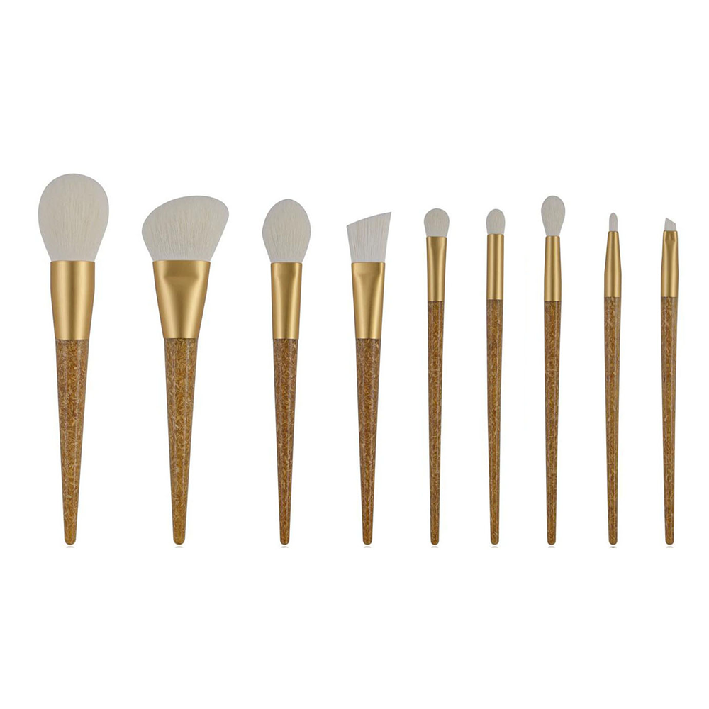 9PCS Eco-friendly Wood Chips Makeup Brush Set