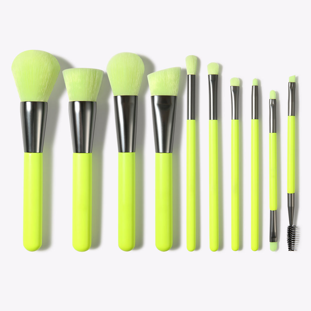 10pcsyellow 10PCS Yellow Makeup Brush Set
