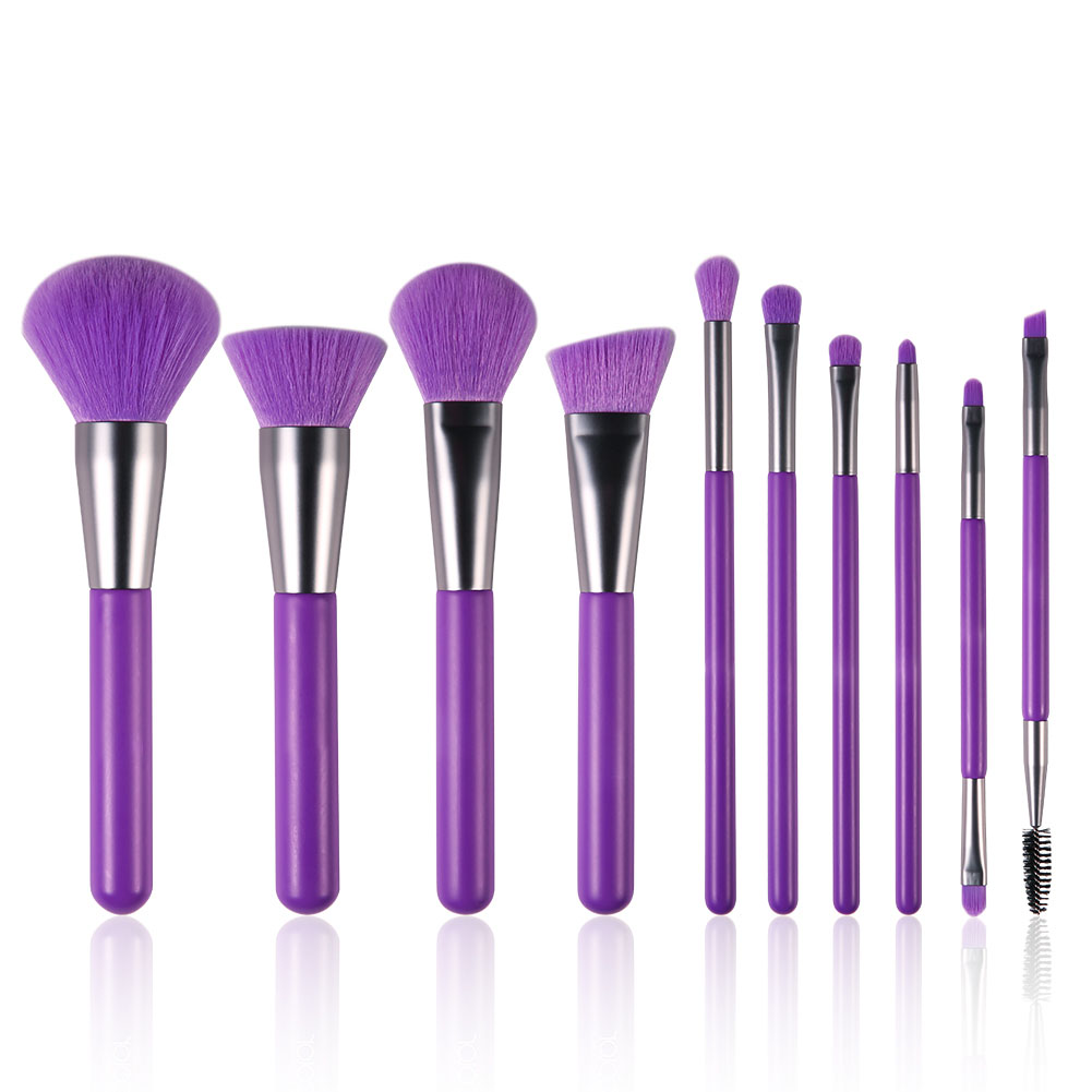 10pcspurple 10PCS Purple Makeup Brush Set