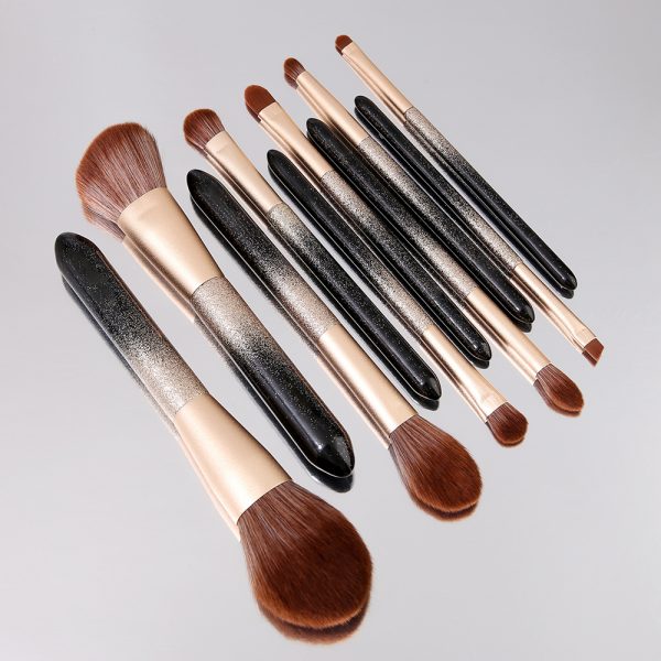 10PCS Gorgeous Black Gold Makeup Brush Set