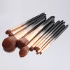 10PCS Gorgeous Black Gold Makeup Brush Set