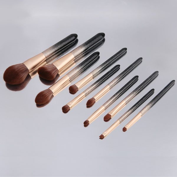 10PCS Gorgeous Black Gold Makeup Brush Set