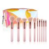 10PCS Pink Jelly Makeup Brush Set