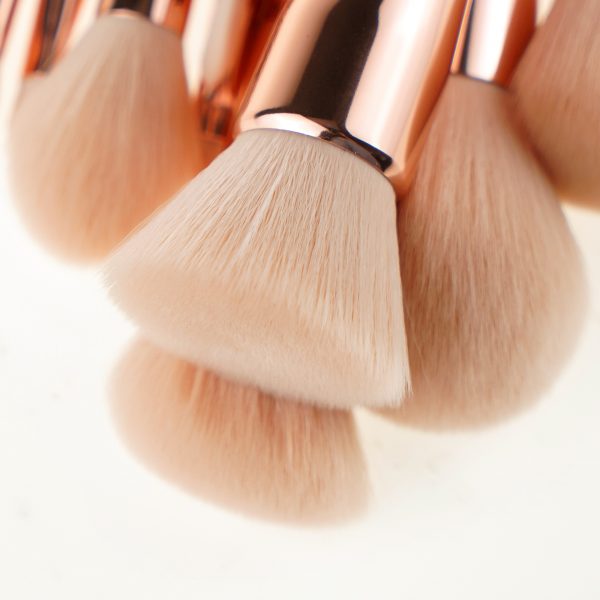 2277 (1) 10PCS Pink Jelly Makeup Brush Set