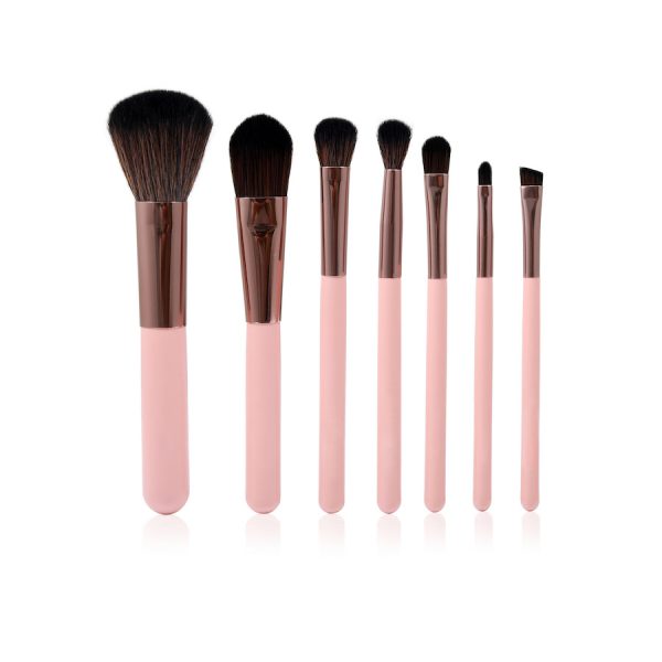 2287 6 7PCS Pink Travel Makeup Brush Set