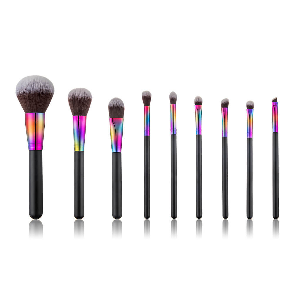 9pcs-colorful-ferrule 9PCS Colorful Ferrule Makeup Brush Set