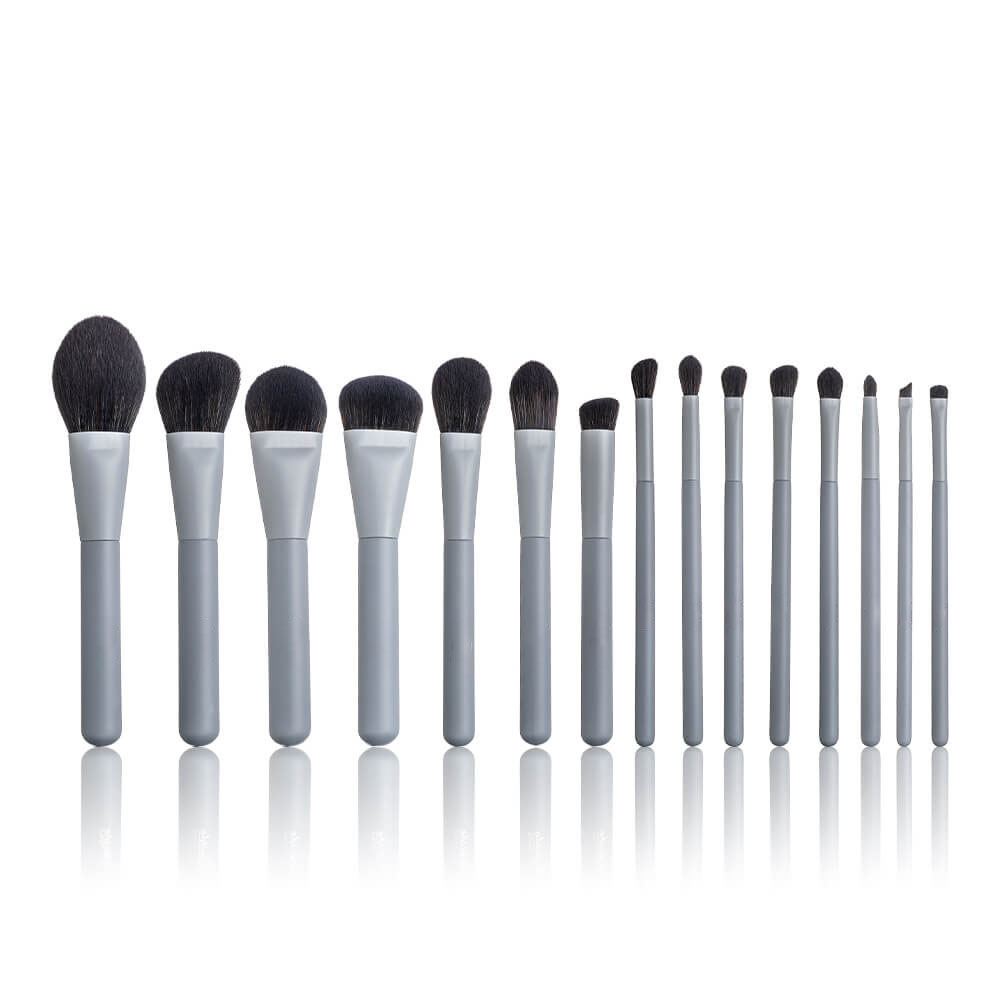 15PCS Cool Gray Makeup Brush Set