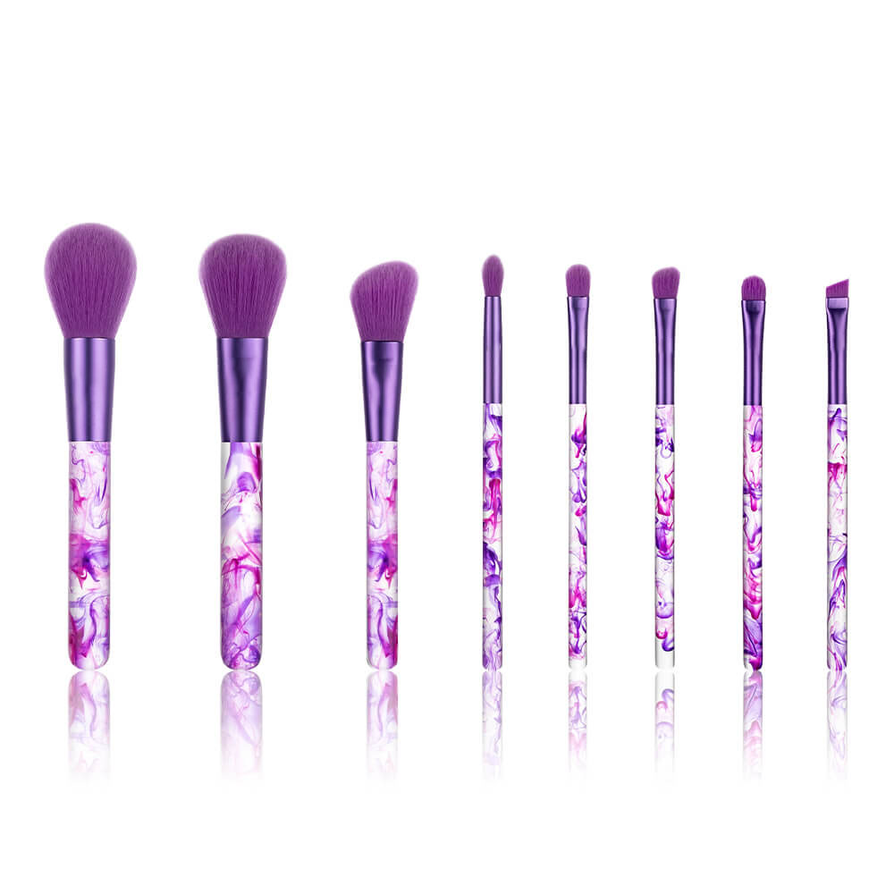 8PCS Purple Resin Makeup Brush Set