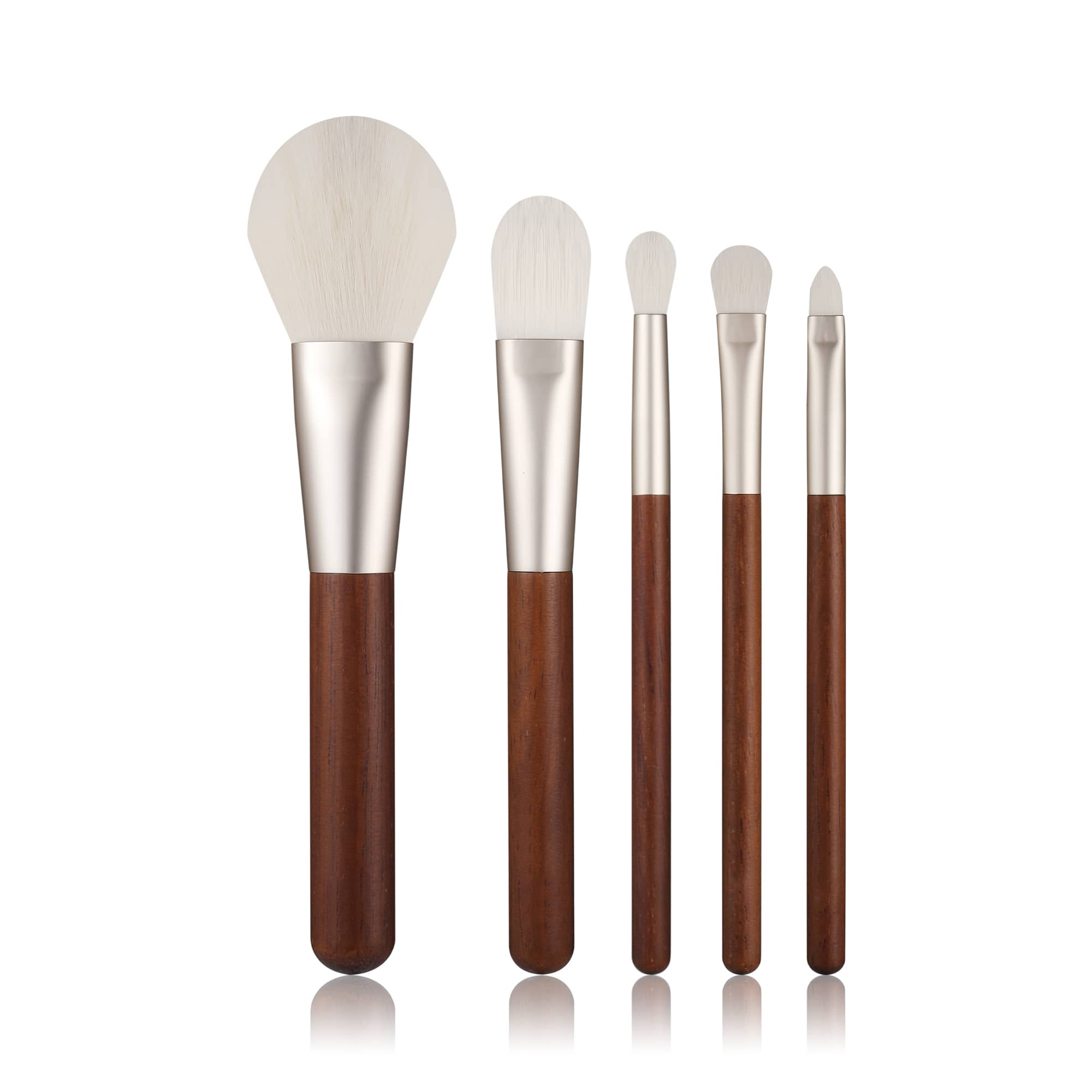 5PCS Original Wooden Travel Makeup Brush Set